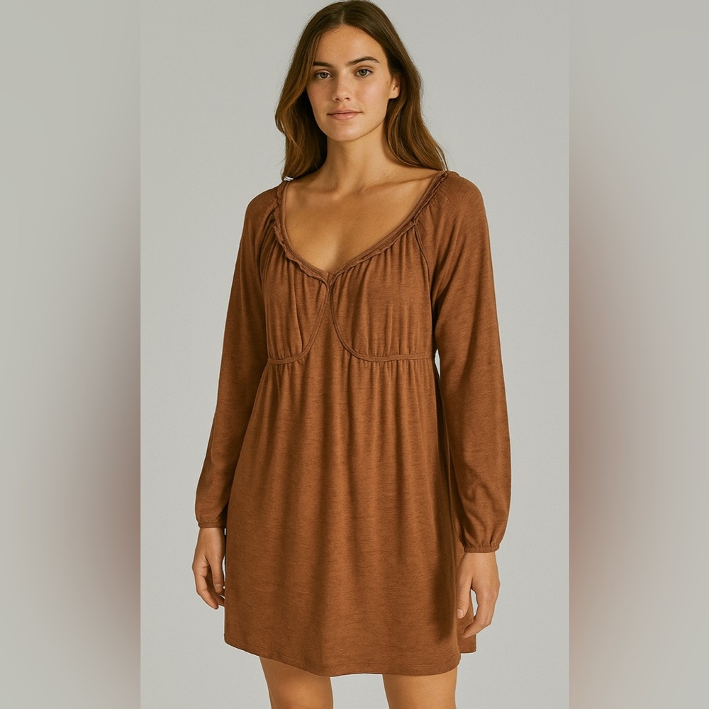 True Craft Mocha On Off Shoulder Dress